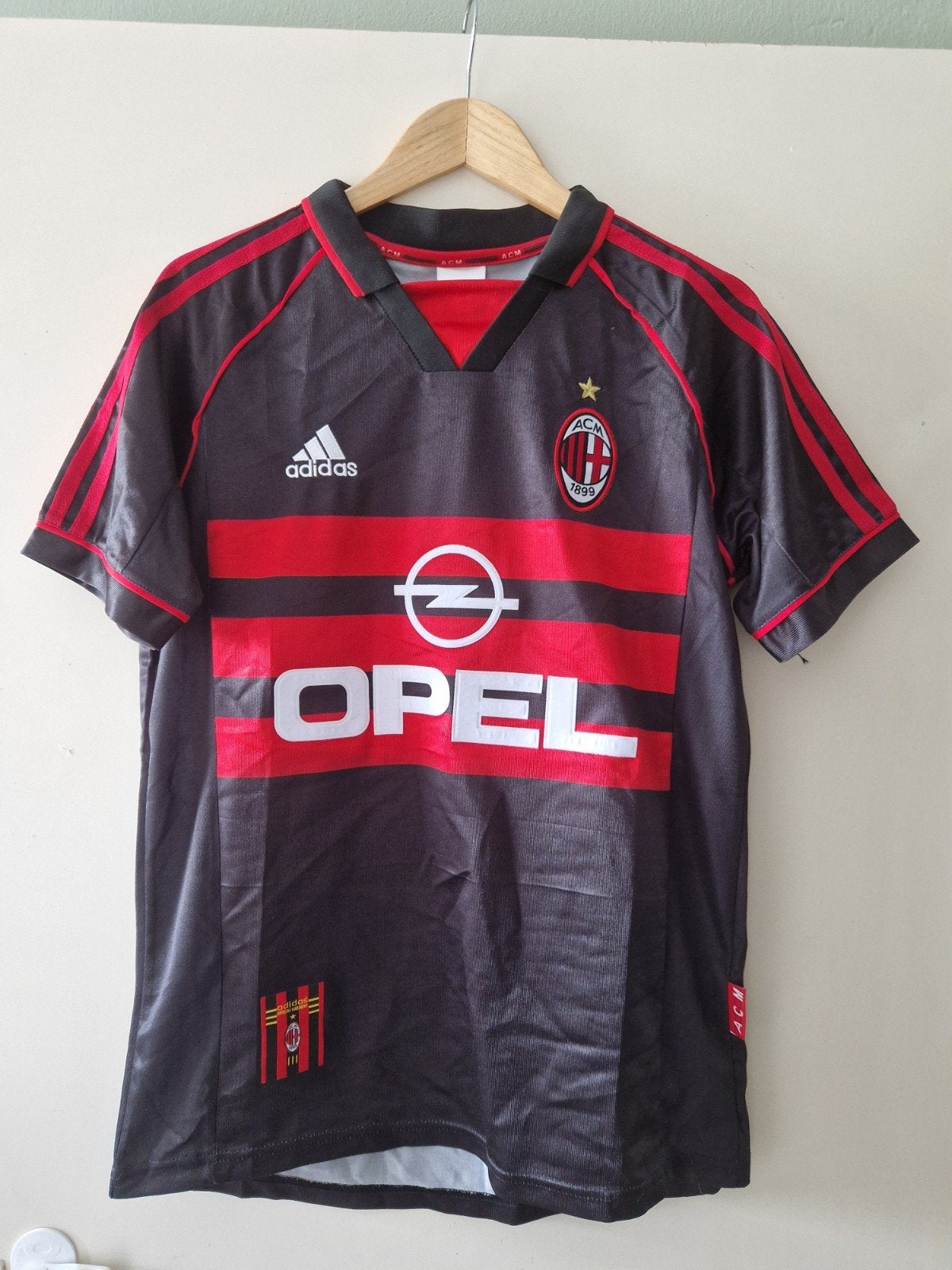 Vintage AC Milan Maldini 3 uitshirt 3e tenue 98/99, Maat 38/40 (M), Zwart, Overige typen, Nieuw