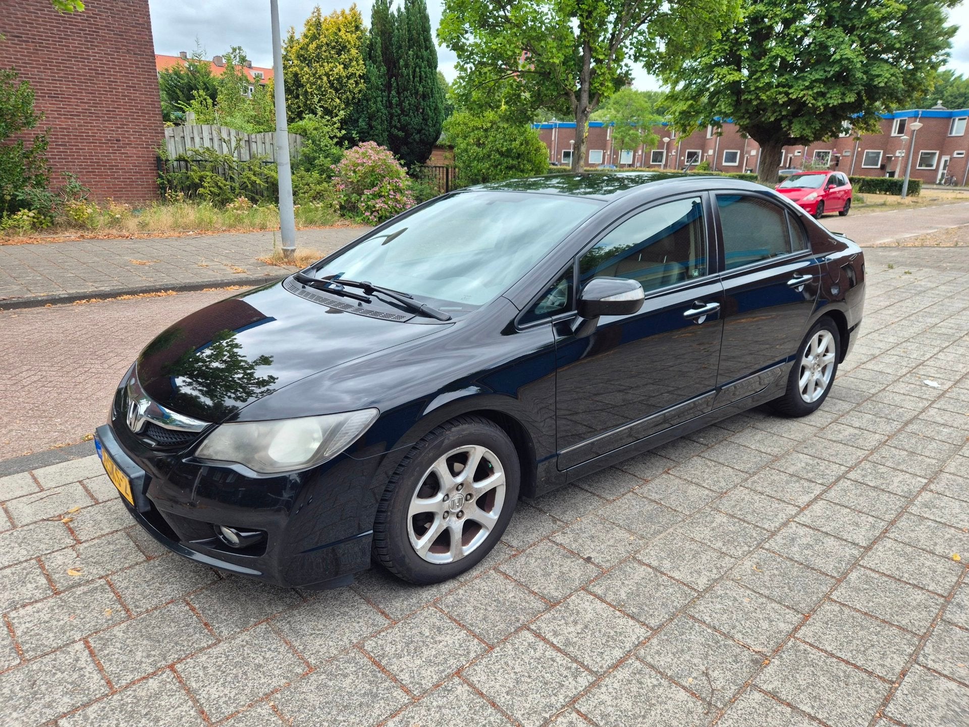 Honda Civic 1.3 IMA Hybrid Elegance Leder Cruise, Auto's, Euro 5, Gebruikt, Beige, Zwart