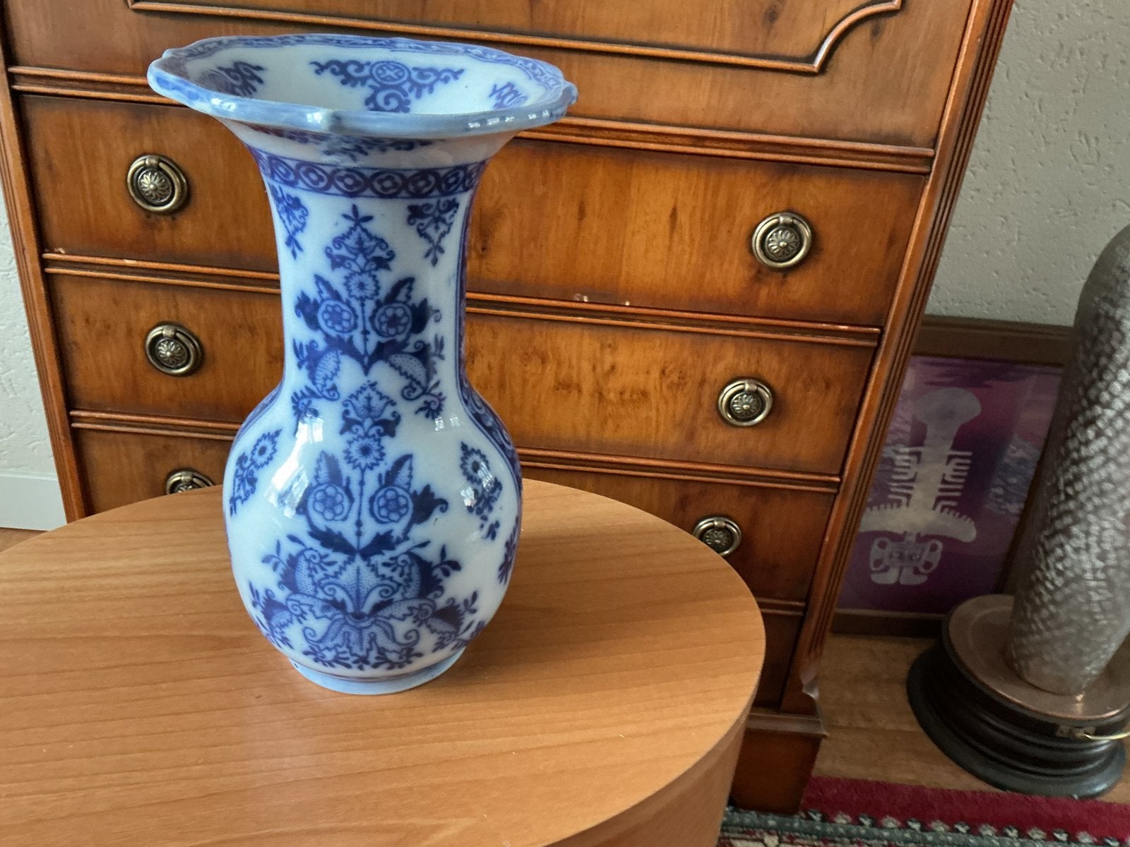 Antieke Delfts Blauwe Vaas - Handbeschilderd, Ophalen of Verzenden