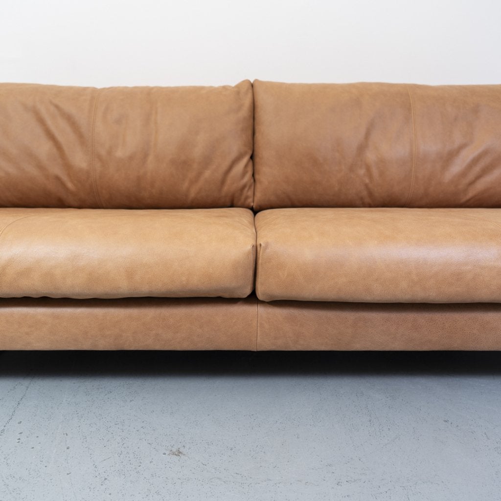 ACTIE! Montis Axel Bank 3,5-zits/218cm Buffaloleder - Cognac, Niet ingevuld, Zo goed als nieuw, Niet ingevuld, Niet ingevuld