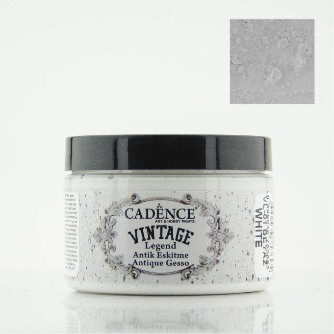 Cadence Vintage legend antique gesso pot 150 ml wit, Hobby en Vrije tijd, ., Overige typen, Nieuw, Ophalen of Verzenden