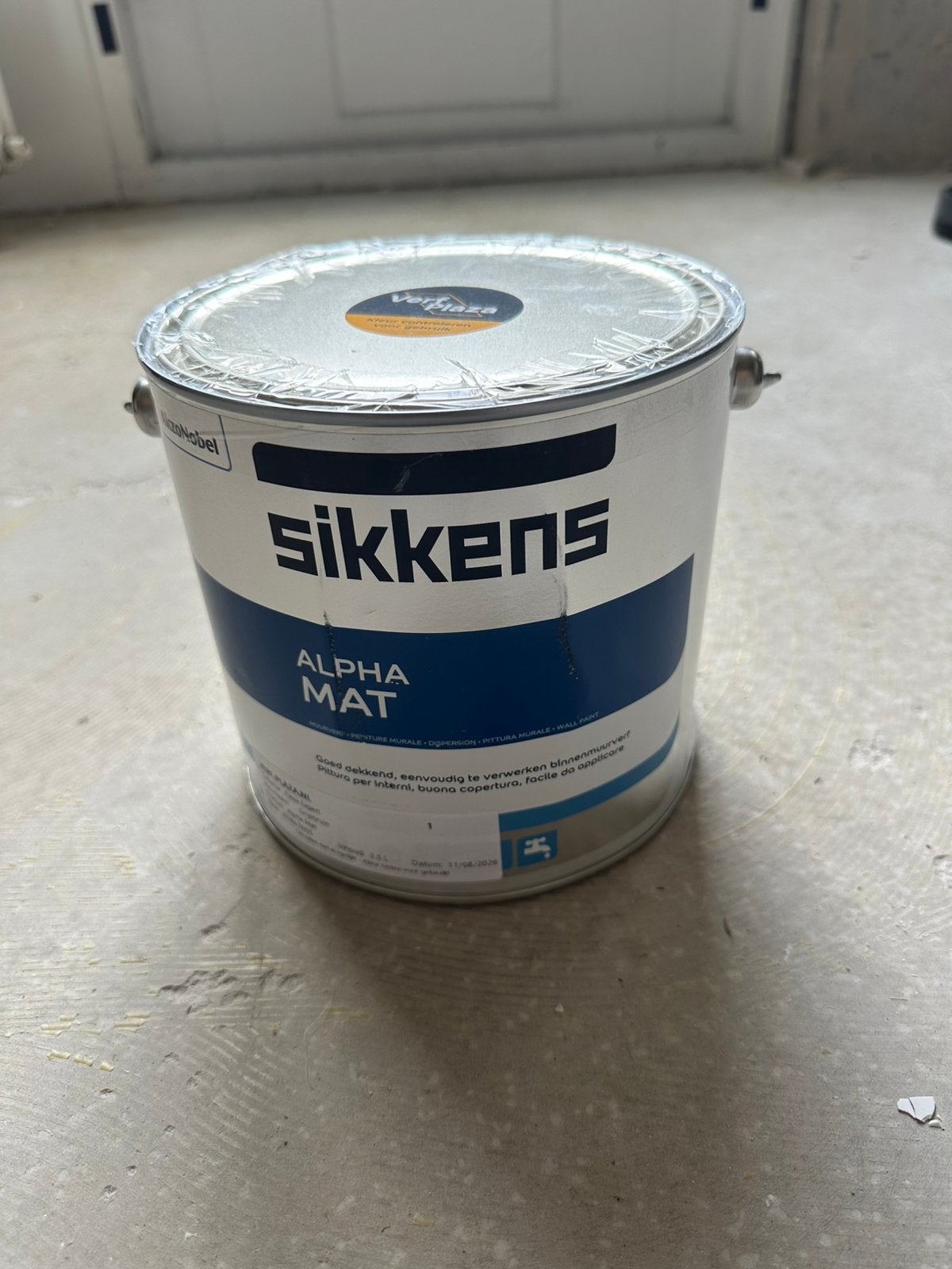 Sikkens alpha mat muurverf grijsbruin nieuw, Ophalen, Nieuw, Verf, Grijs