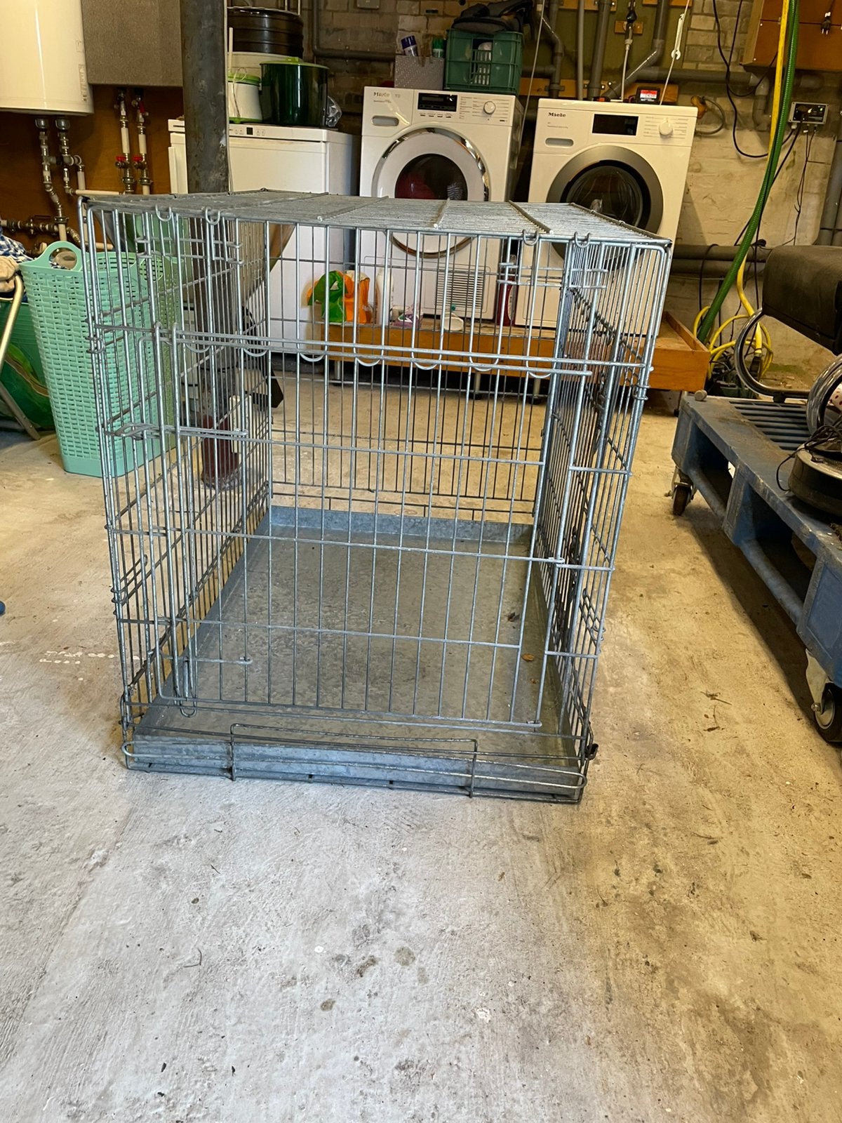 Grote Hondenbench L 93 x B 64 x H 72, 2 deuren, opvouwbaar, Dieren en Toebehoren, Ophalen, Gebruikt
