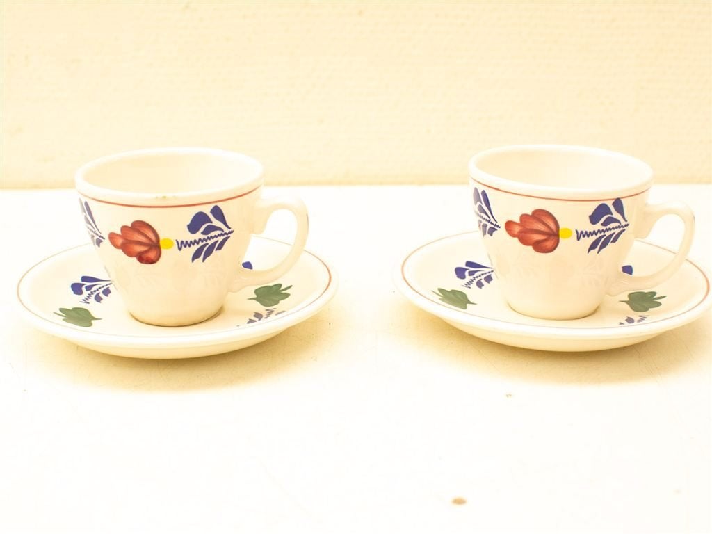 Royal Boch boerenbond 2 kopjes 2 schoteltjes 33646, Gebruikt, Ophalen of Verzenden, Bord(en), Overige stijlen