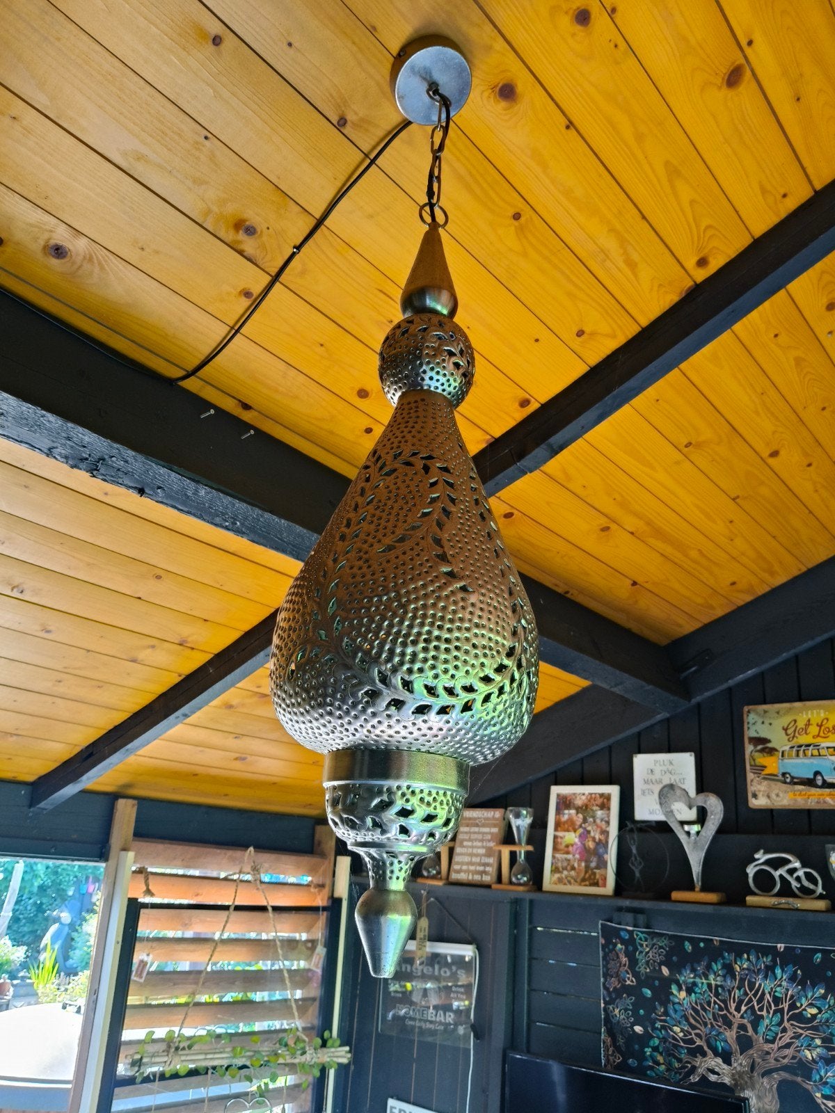Mooie oosterse hanglamp, Huis en Inrichting, Lampen | Hanglampen, 50 tot 75 cm, Ophalen of Verzenden, Zo goed als nieuw, Oosters, Marokkaans, Bohemian