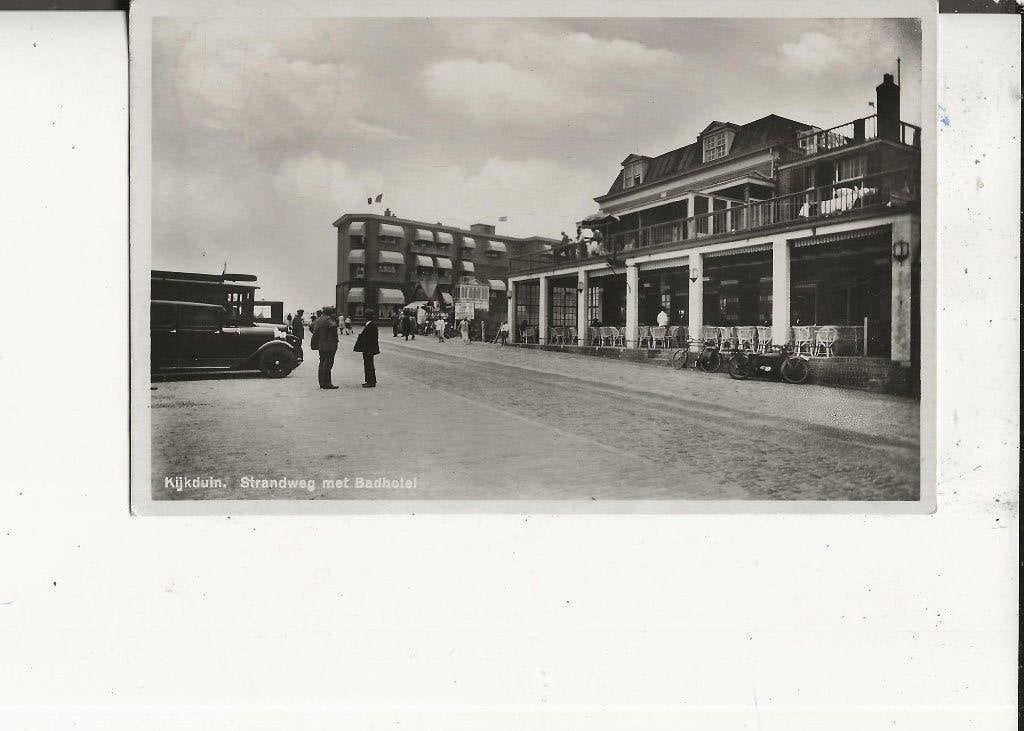 Kijkduin Strandweg met Badhotel 26-7-1932, Ophalen of Verzenden, 1920 tot 1940, Gelopen, Zuid-Holland