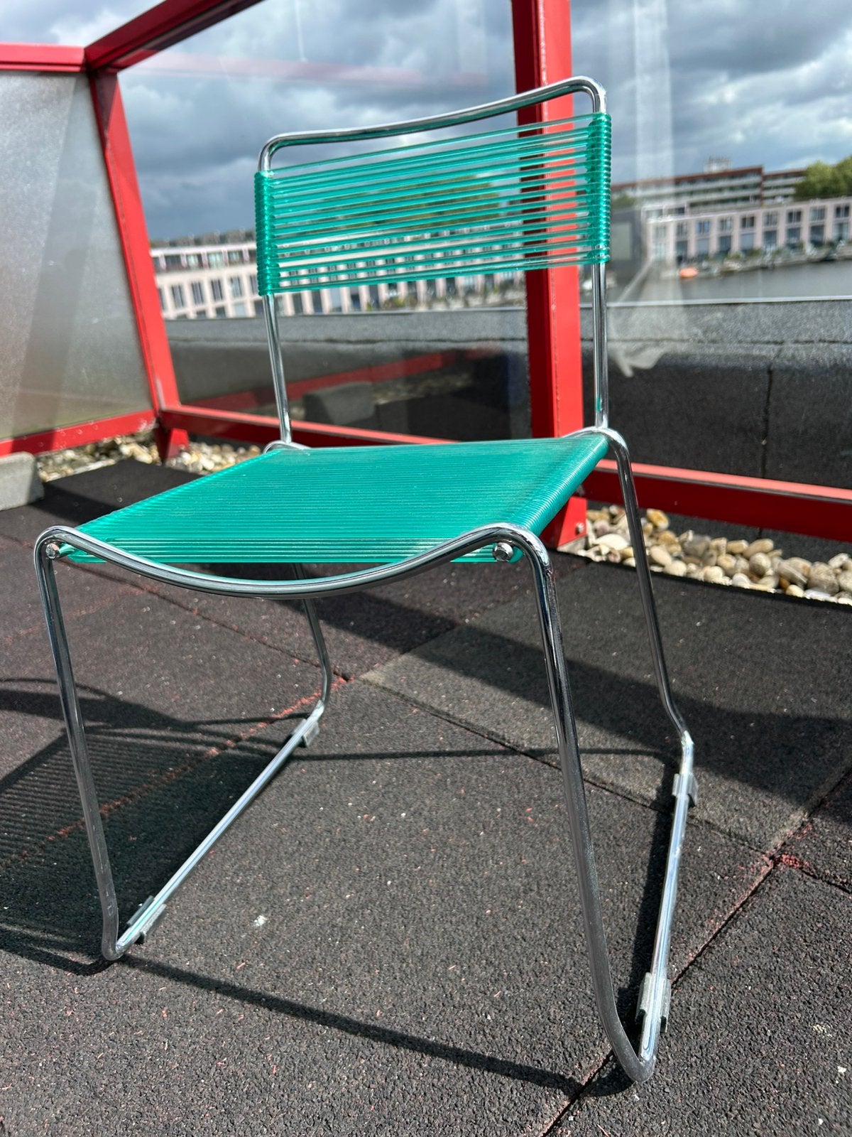 Spaghetti kinderstoel  groen design G. Belotti, Ophalen, Zo goed als nieuw, Stoel(en)