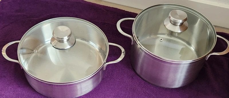 Te koop: 2-delige kookpan set – Aldi, Huis en Inrichting, Kookpan of Snelkookpan, Overige materialen, Keramische plaat, Ophalen of Verzenden