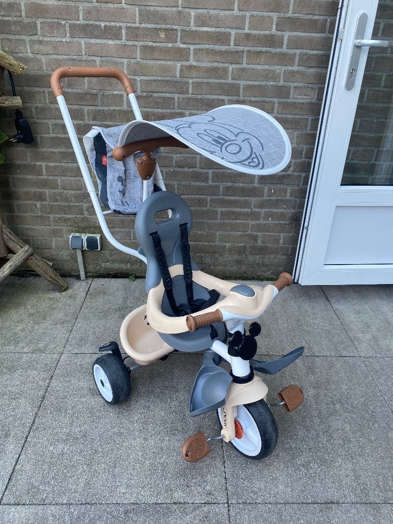 Smoby driewieler Mickey Mouse, Fietsen en Brommers, Ophalen, Zo goed als nieuw, Smoby, Verstelbare zitting
