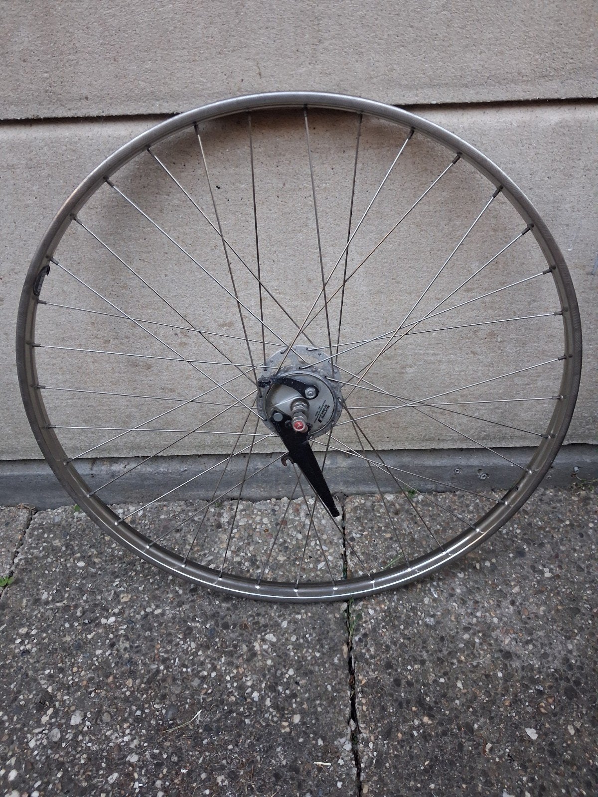 Voorwiel 28" met Sturmey Archer trommelrem, Schothorst velg, Wiel, Gebruikt, Staal, Ophalen of Verzenden