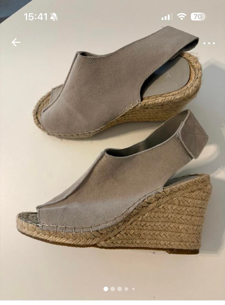 Yaya espadrille sleehakken - Maat 38, Beige, Ophalen of Verzenden, Zo goed als nieuw, Espadrilles of Moccasins