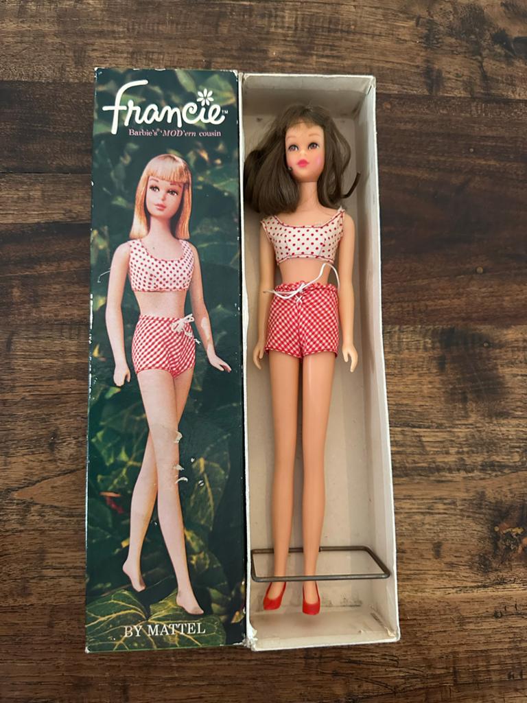 Vintage Francie Barbie pop (1965) in originele doos, Ophalen of Verzenden, Nieuw, Barbie