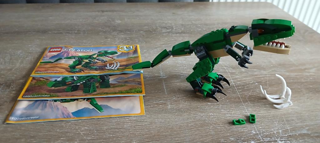 31058 lego creator dino t-rex triceratops pterodactyl set, Lego, Compleet, Ophalen of Verzenden, Zo goed als nieuw
