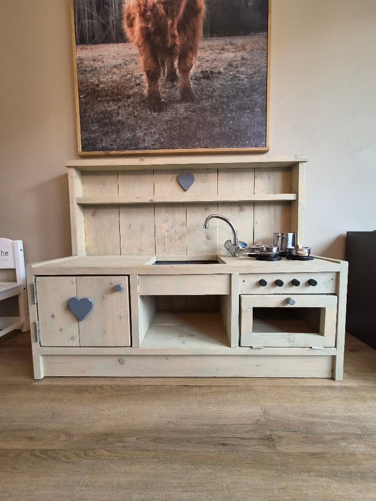 Steigerhouten speelgoed keuken, Ophalen, Zo goed als nieuw, Hout