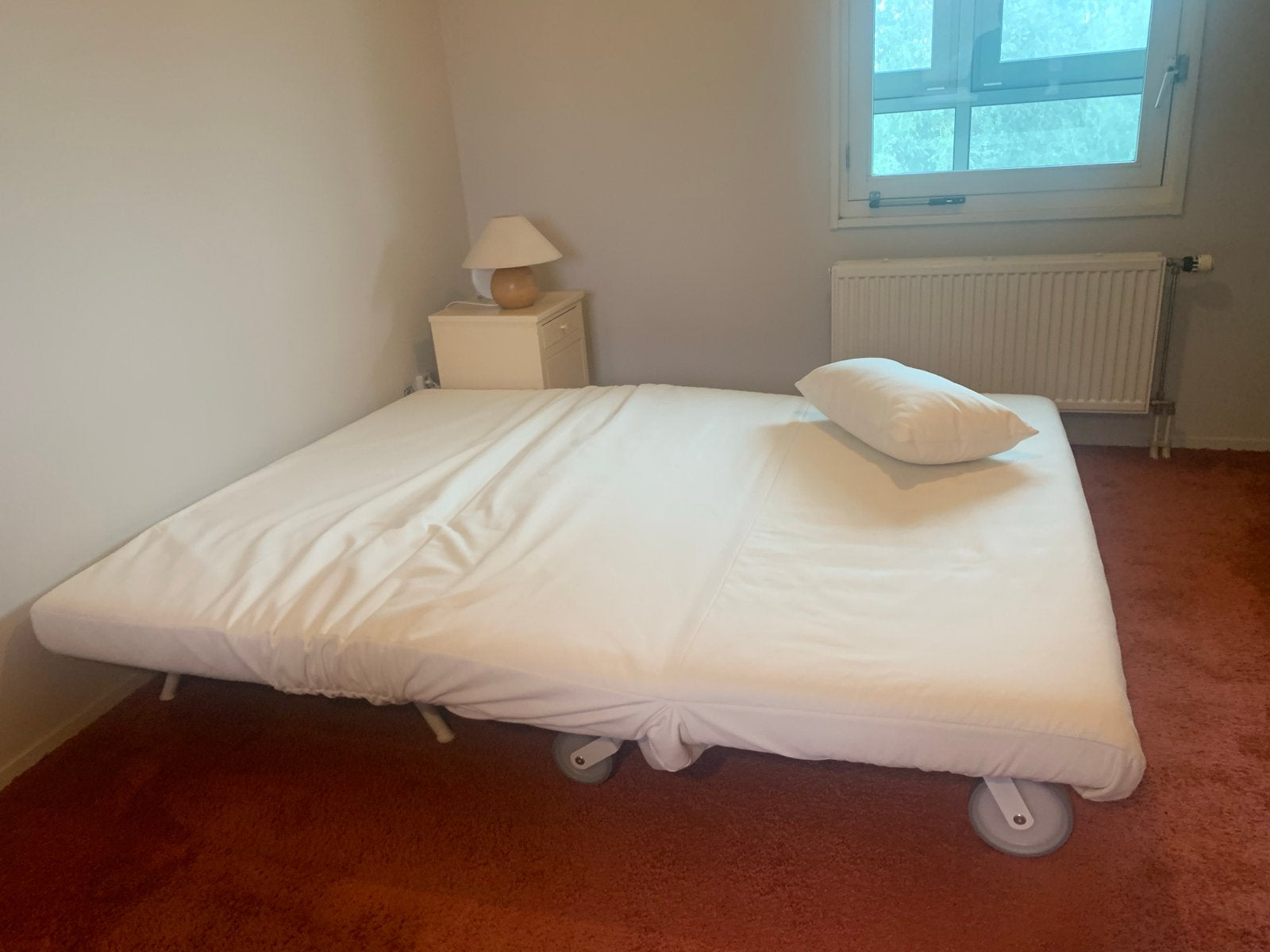 IKEA Bed-bank met lattenbodem - 200x160 cm, Ophalen, Gebruikt, Tweepersoons, 200 cm