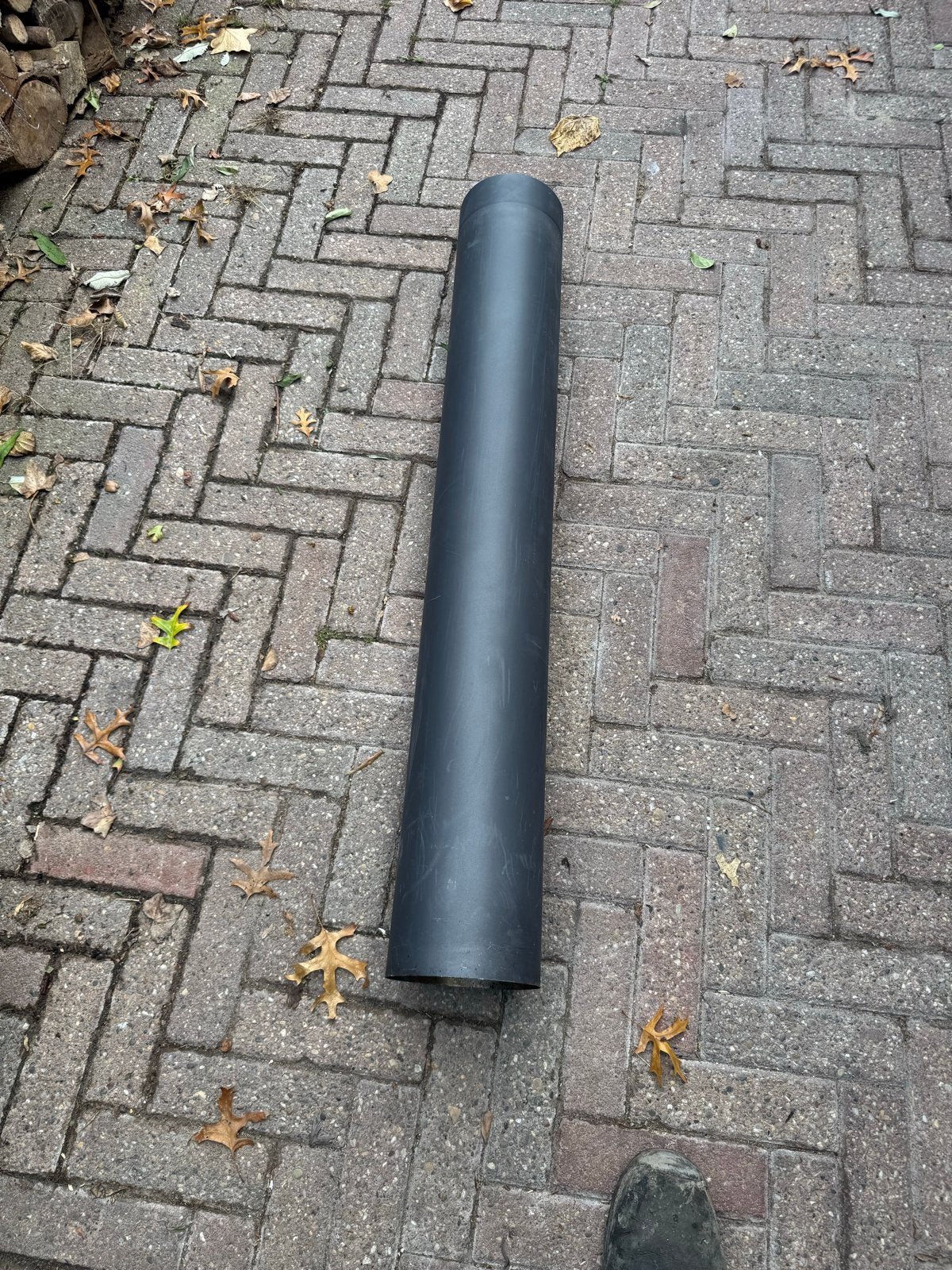 Kachelpijp enkelwandig zwart 150mm uitschuifbaar tot 130cm, Ophalen, Gebruikt, Overige typen, Minder dan 60 cm