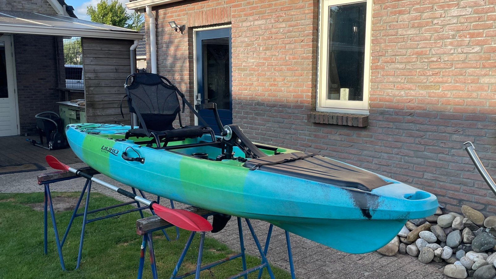 Viskayak Gobo Dolphin 350, Watersport en Boten, Ophalen, Gebruikt, Eén persoon, Met peddels
