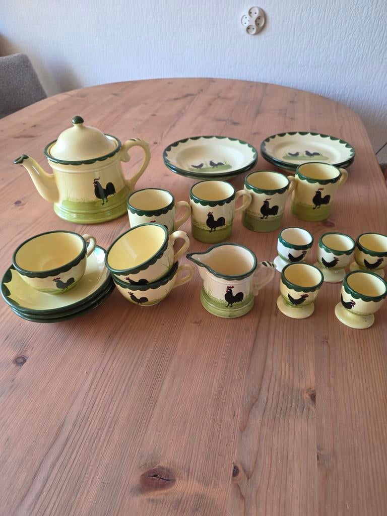 21-delig kip en haan servies van Zeller - lichtgeel, Ophalen, Gebruikt, Keramiek, Overige stijlen