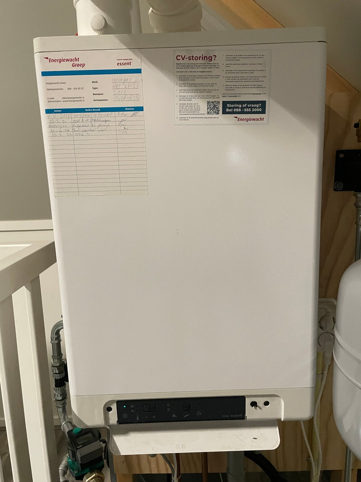 Intergas HRE 28/24 CW4 CV-ketel uit 2017 - Z.G.A.N., Ophalen, 30 tot 80 cm, Hoog rendement (Hr), Cv-ketel of Combi-ketel