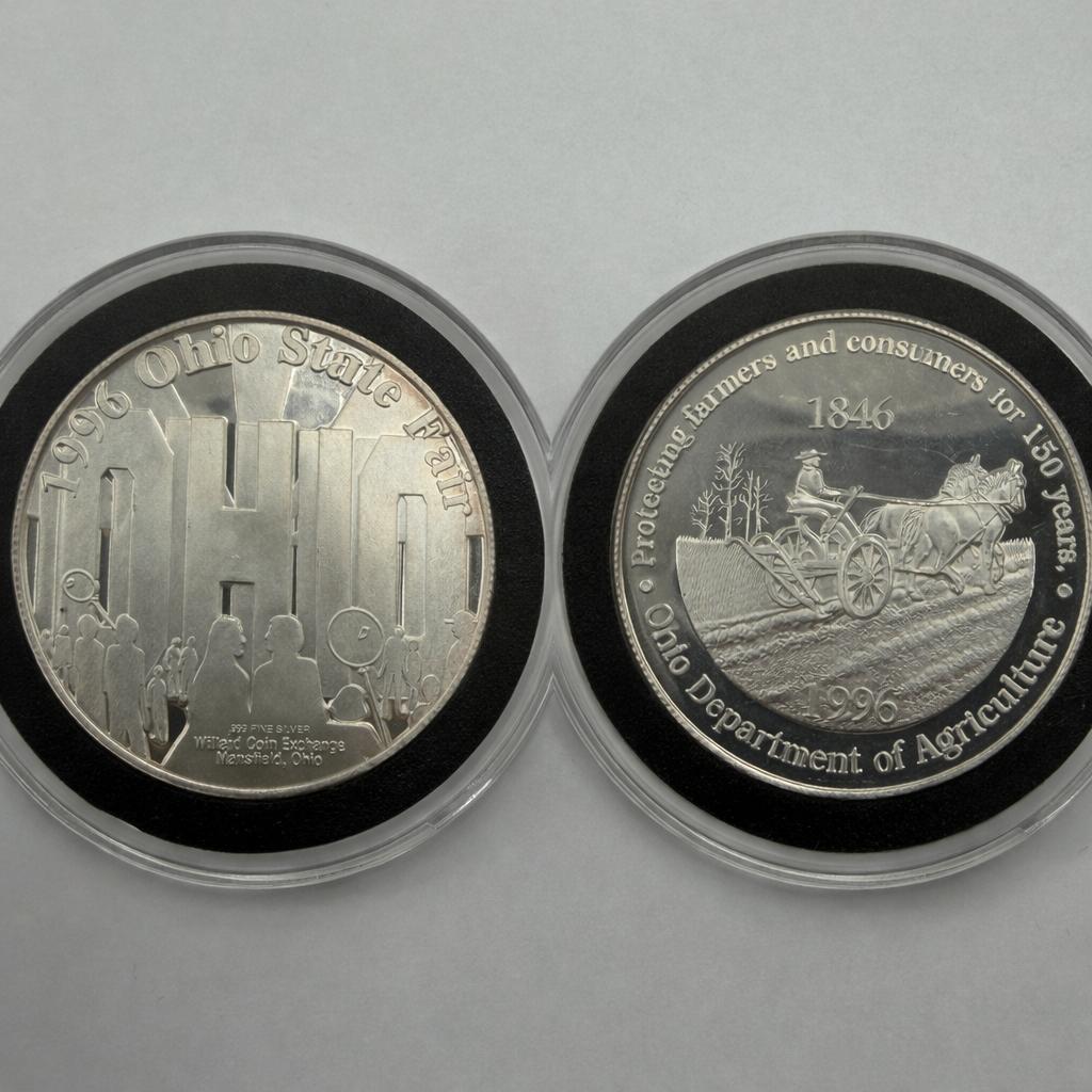 Zilveren munt 1996 Ohio State Fair – .999 zilver, Ophalen of Verzenden, Zuid-Amerika, Zilver