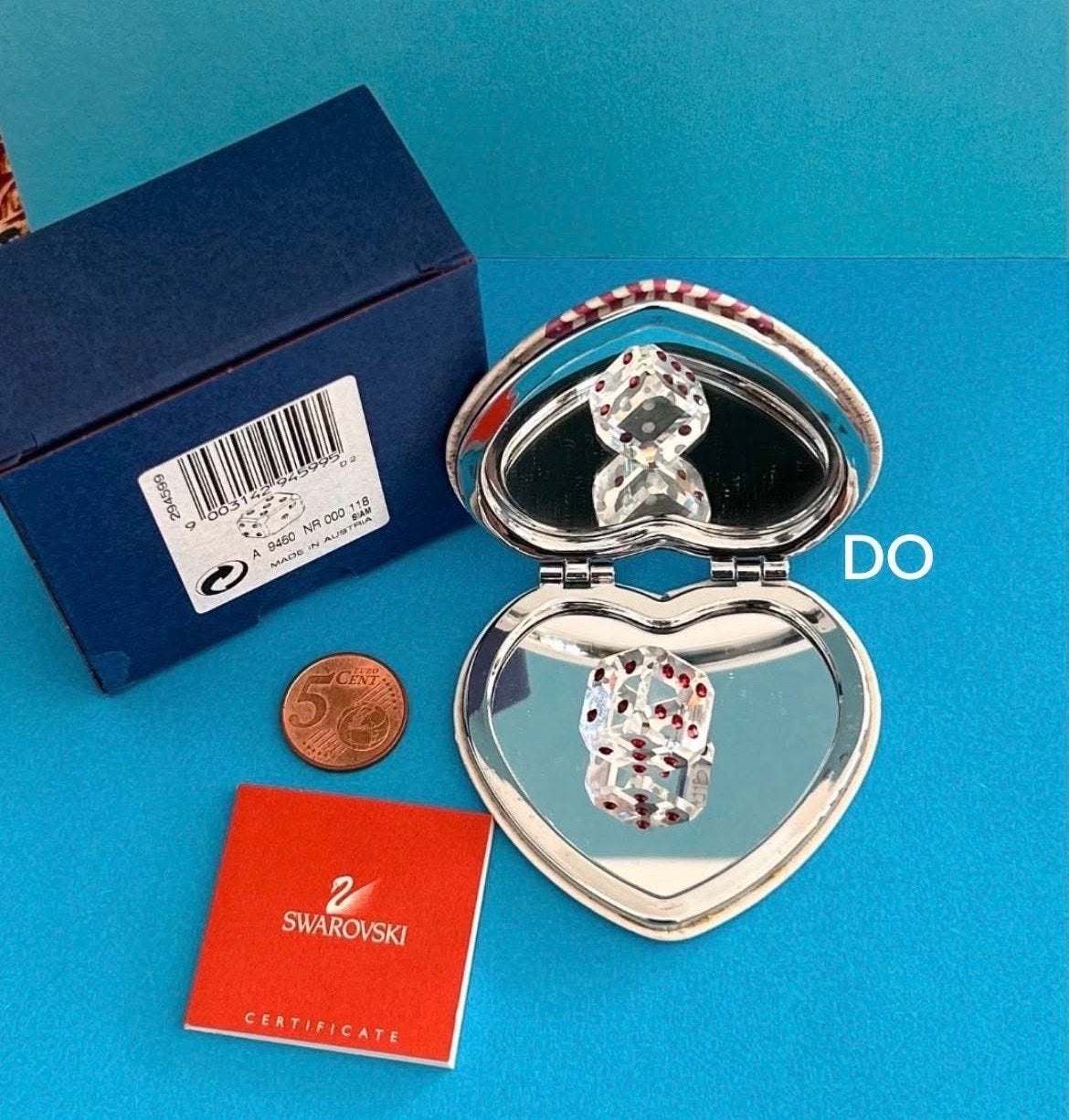 Swarovski Dobbelsteen Siam met verpakking, Ophalen of Verzenden, Zo goed als nieuw, Figuurtje
