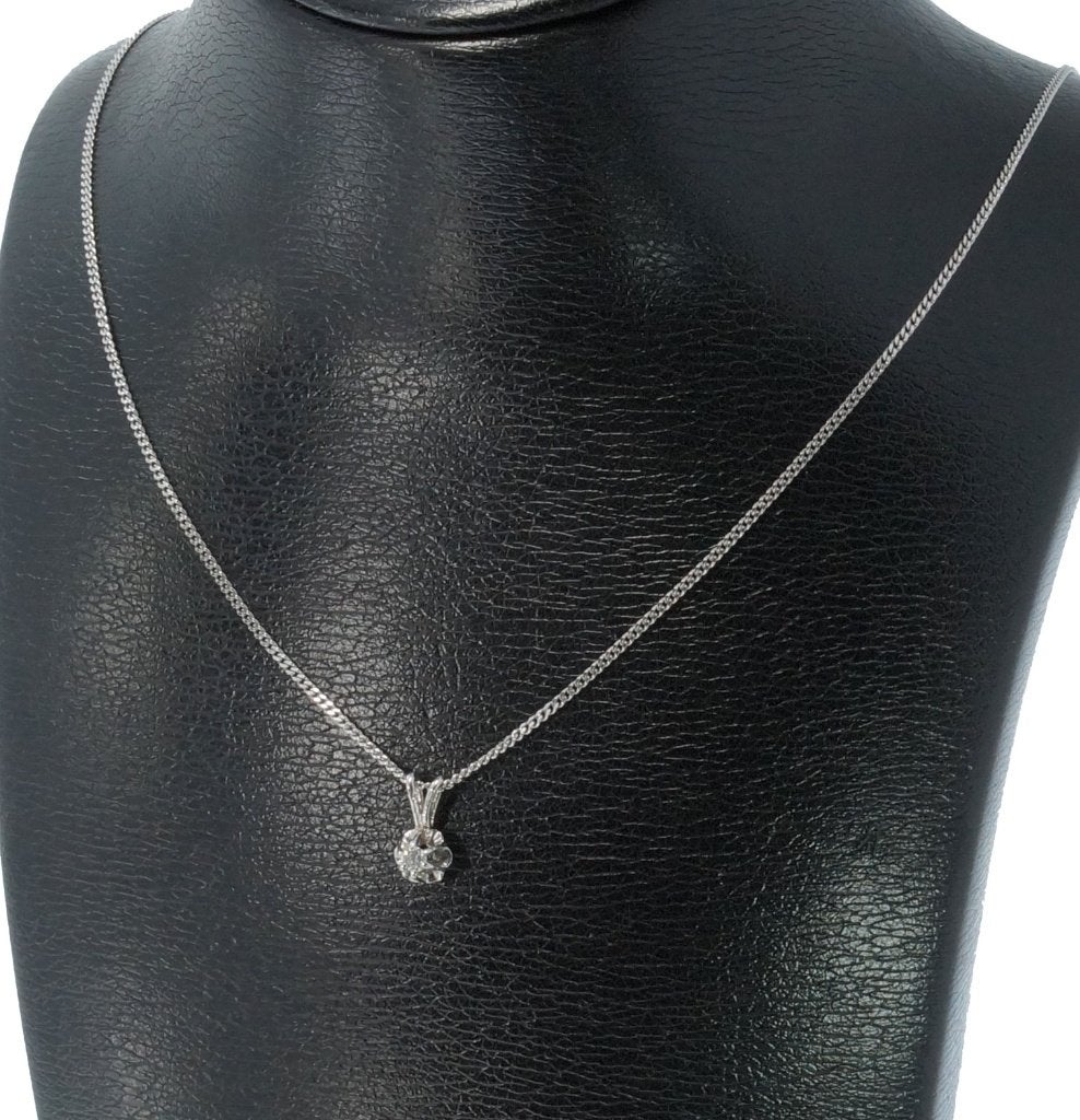 Solitair diamant 14k gouden gourmet ketting hanger briljant, Voordeelsieraden, Ophalen of Verzenden, Zo goed als nieuw, Met edelsteen