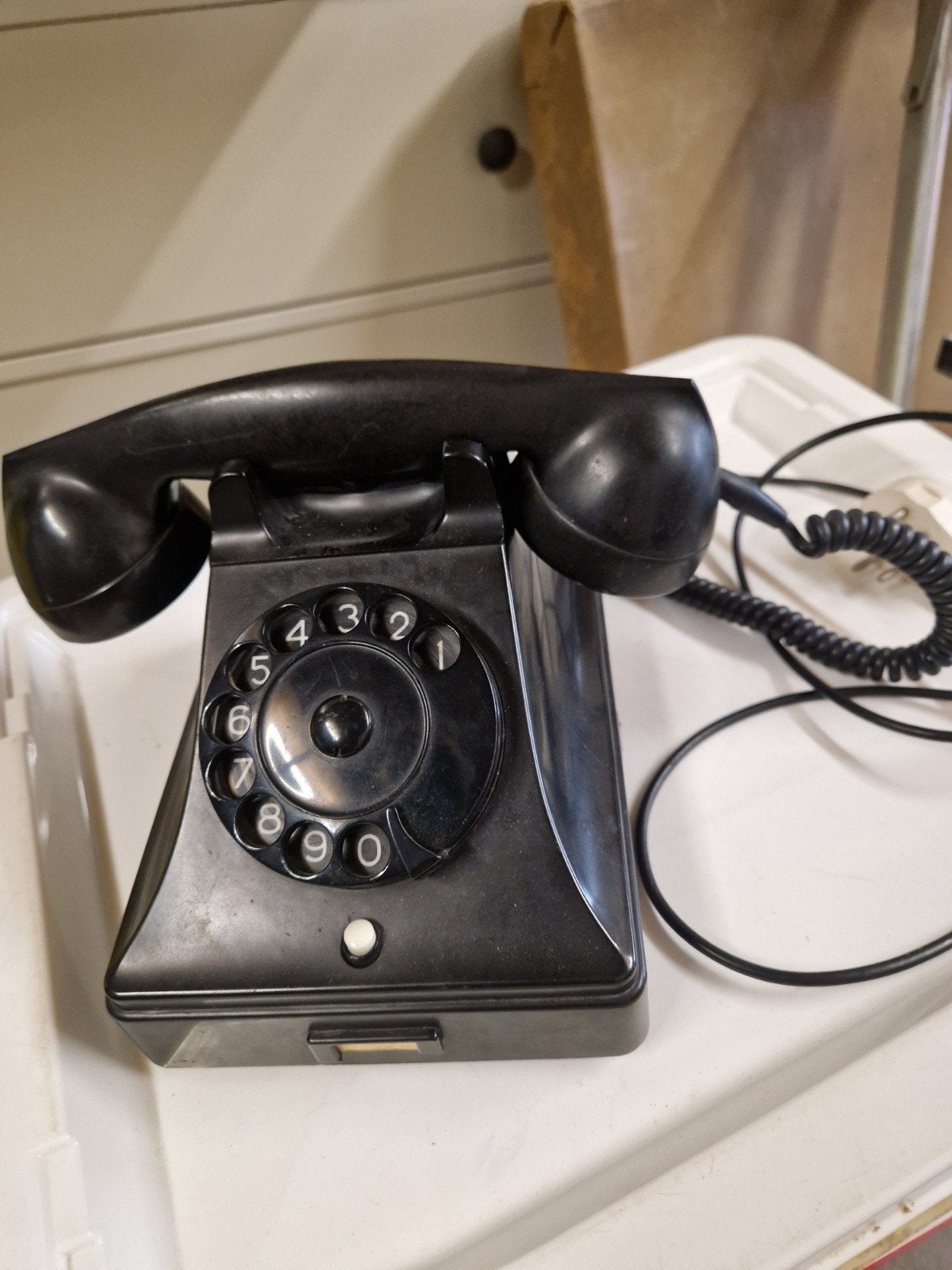 vintage zwarte bakeliet telefoon, Telecommunicatie, Vaste telefoons | Niet Draadloos, Ophalen of Verzenden, Bakeliet