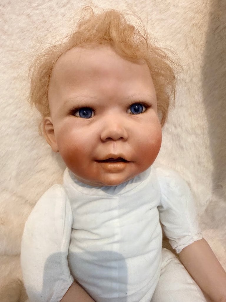 Levensechte reborn pop Casper - 56 cm, Ophalen of Verzenden, Gebruikt, Babypop, Levensecht of Reborn