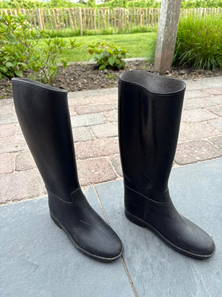 Zwarte rubber paardrijlaarzen maat 33, Dieren en Toebehoren, Paardrijkleding, Gebruikt, Kinderen, Ophalen of Verzenden, Schoeisel