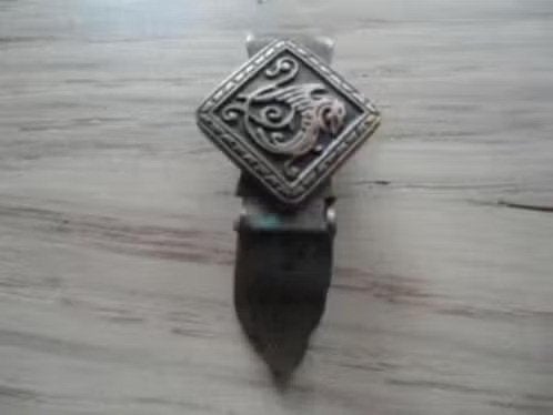Vintage dasspeld, hersenschim vierkant., Verzenden, Overige materialen, Overige typen