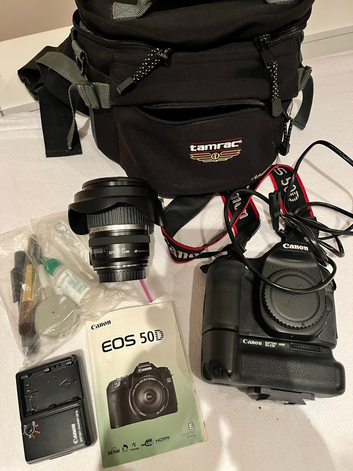 Canon EOS 50D met Battery Grip BG-E2N en EF-S 10-22mm lens, Gebruikt, Spiegelreflex, Canon, Accu
