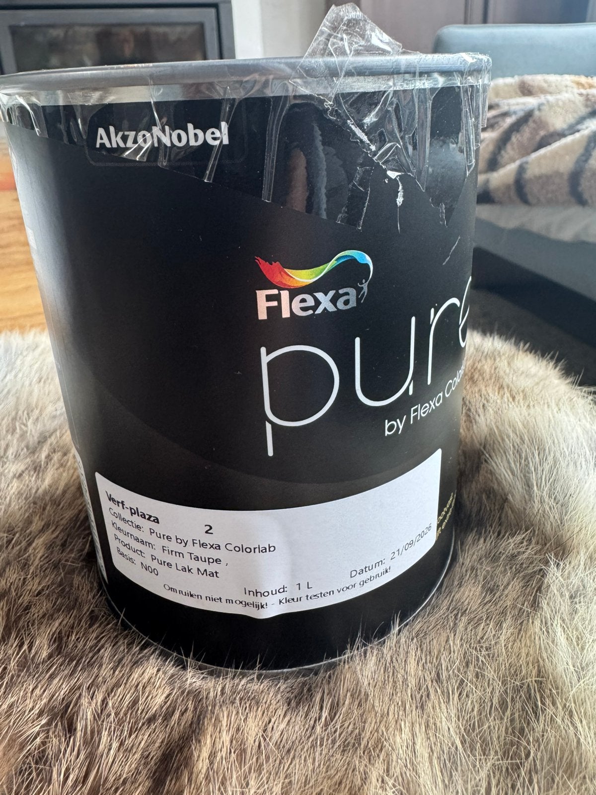 Pure by flexa lak firm taupe mat, Ophalen of Verzenden, Zo goed als nieuw