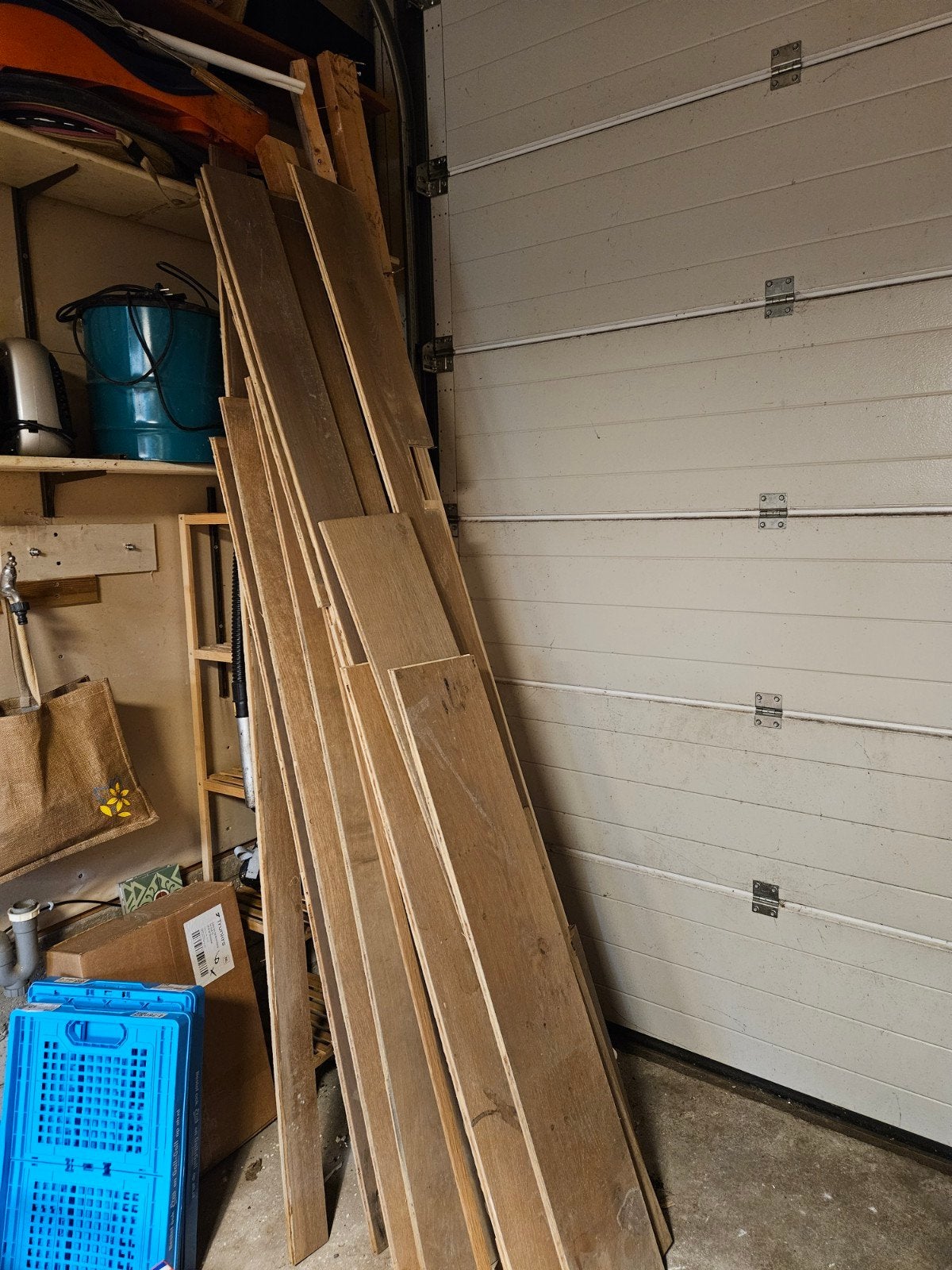 Restant eiken lamelparket, geolied, Ophalen, Gebruikt, Minder dan 25 mm, Eiken