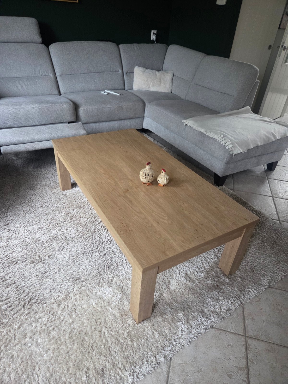 Moderne Salontafel Hout - 135x70x42 cm, Ophalen, Gebruikt, 100 tot 150 cm, Eikenhout