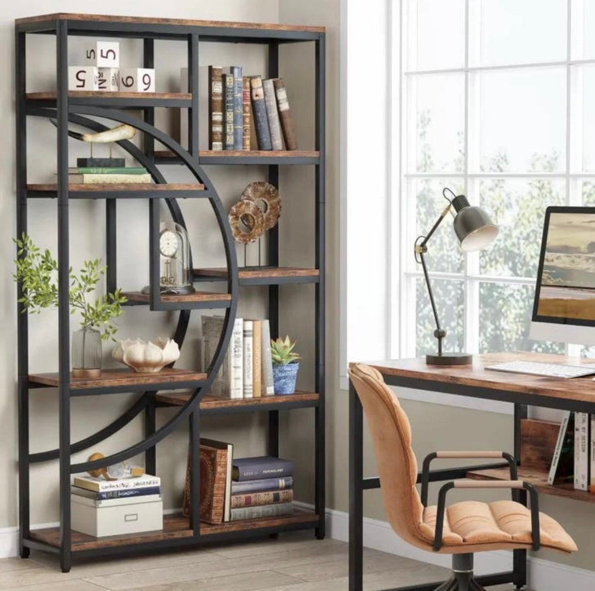 Industriële Boekenkast 5 Niveaus Metaal Hout, Verzenden, Nieuw