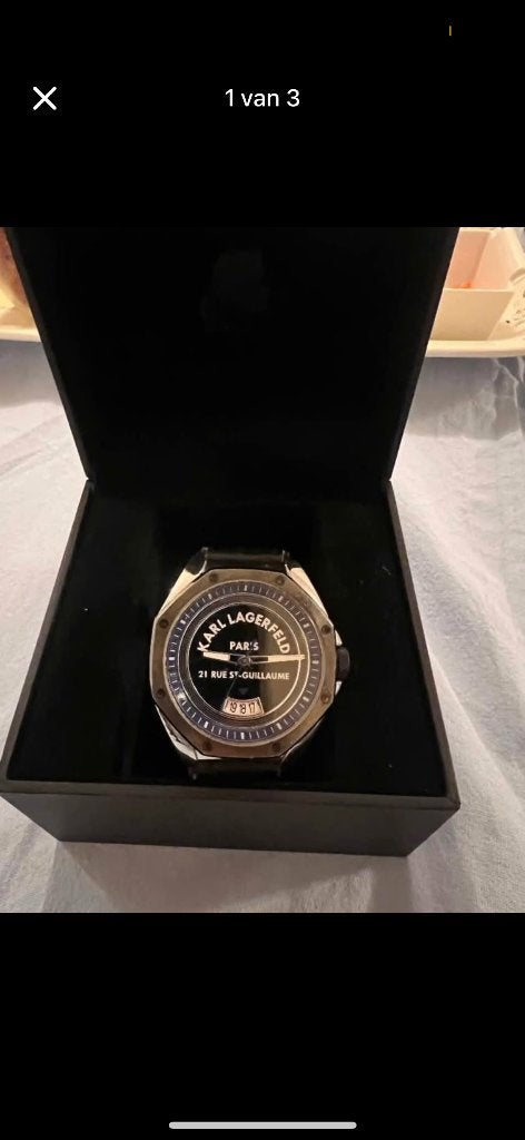 Karl Lagerfeld horloge, Ophalen of Verzenden, Zo goed als nieuw, Staal, Overige merken