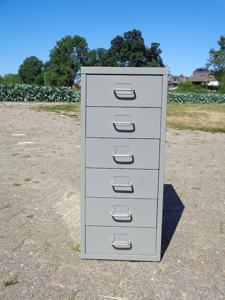 Vintage industriële metalen ladekast / sorteerkast (6 laden), Ophalen, Gebruikt