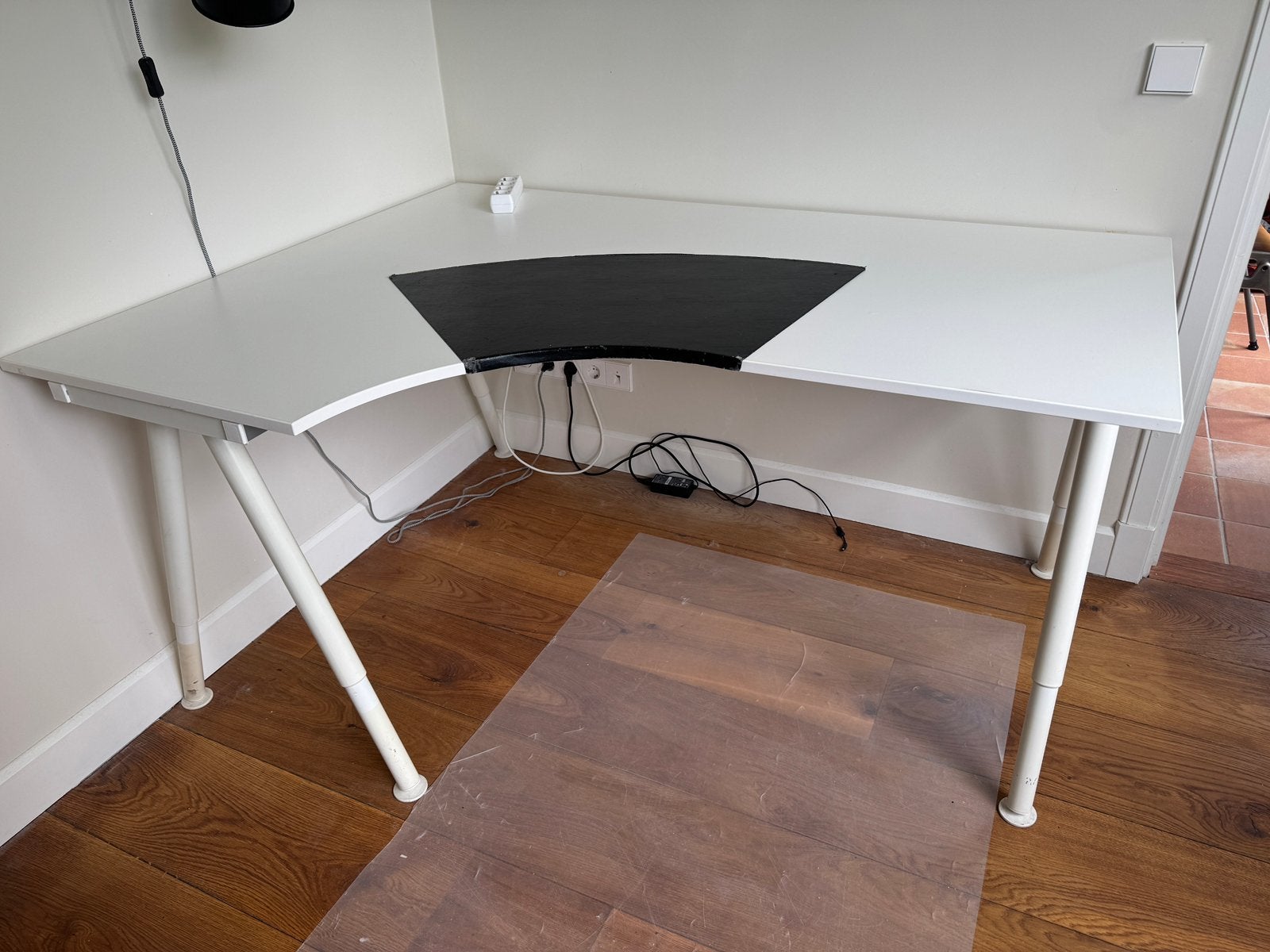Vintage wit IKEA hoekbureau, Ophalen, 160 cm, Gebruikt, 120 cm