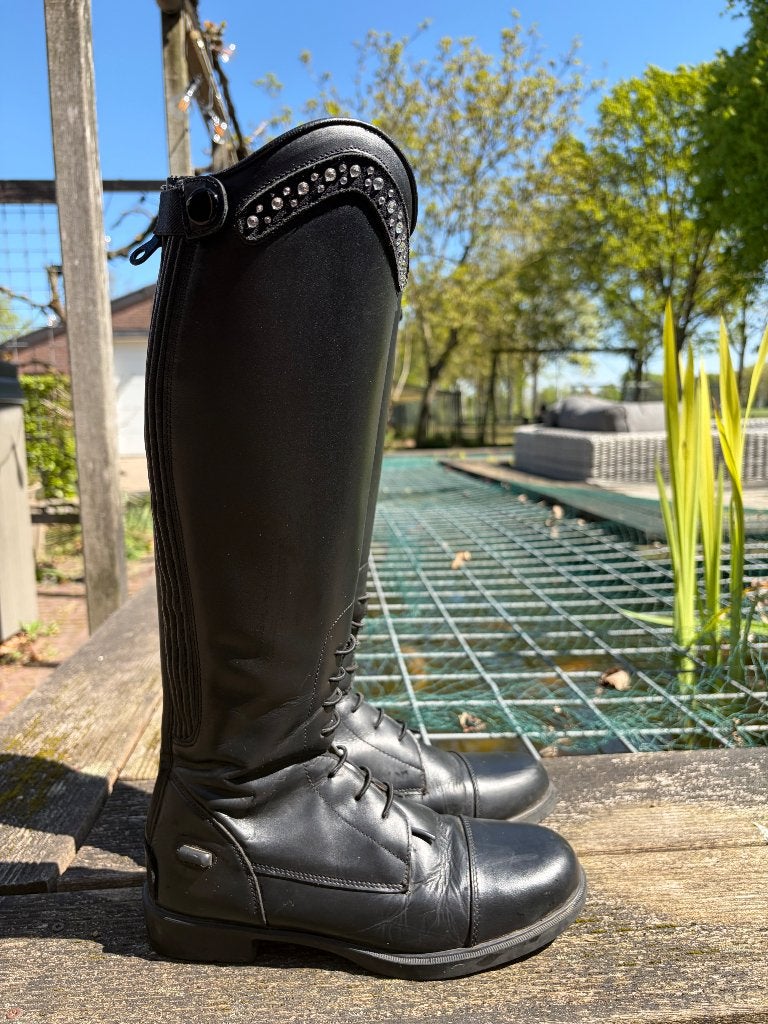 Paardrijlaarzen QHP 37 N, Ophalen, Kinderen, Zo goed als nieuw, Zwart
