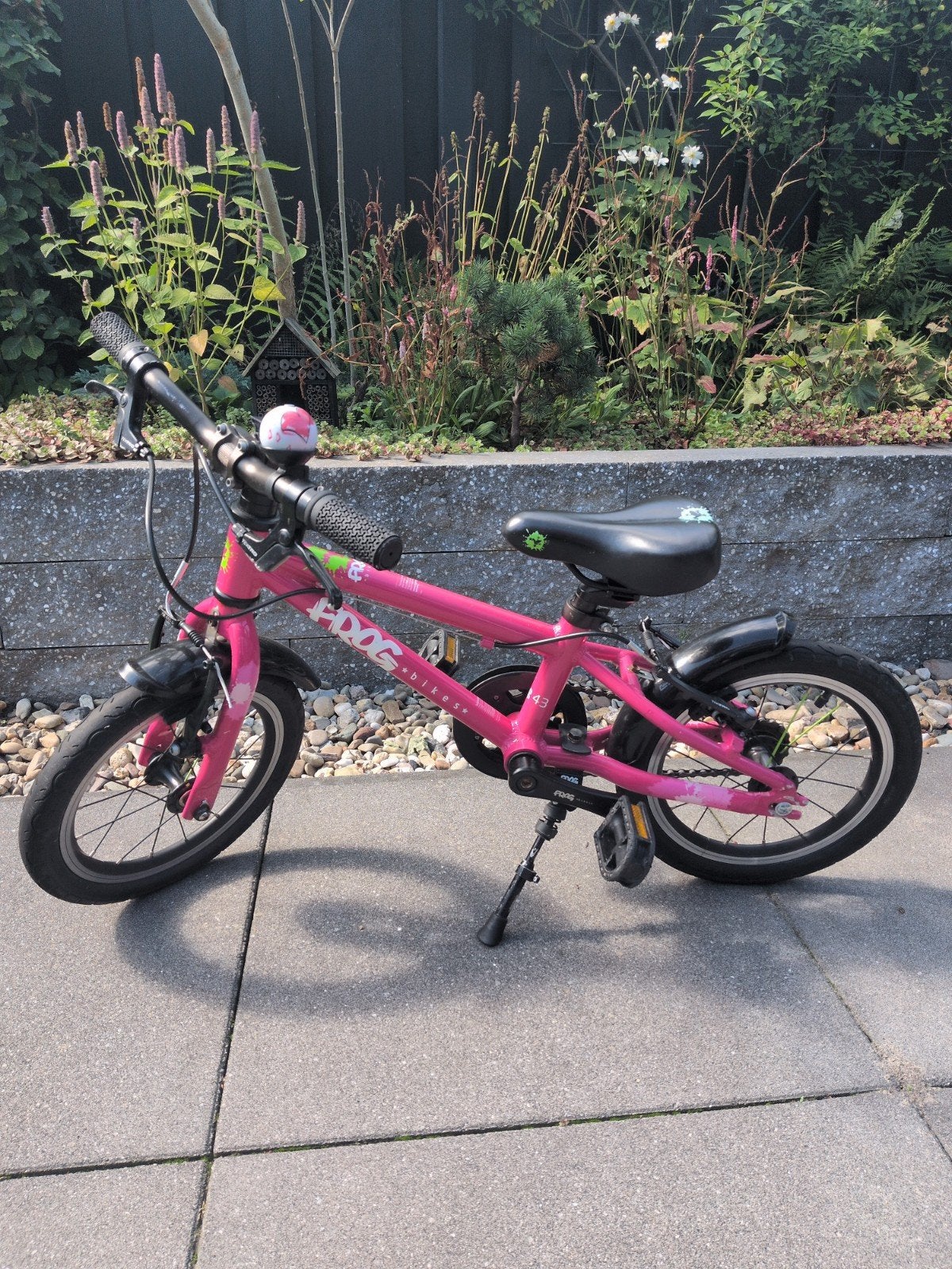 Roze Frog kinderfiets 14 inch, Ophalen, Velgrem, Frog, Minder dan 16 inch