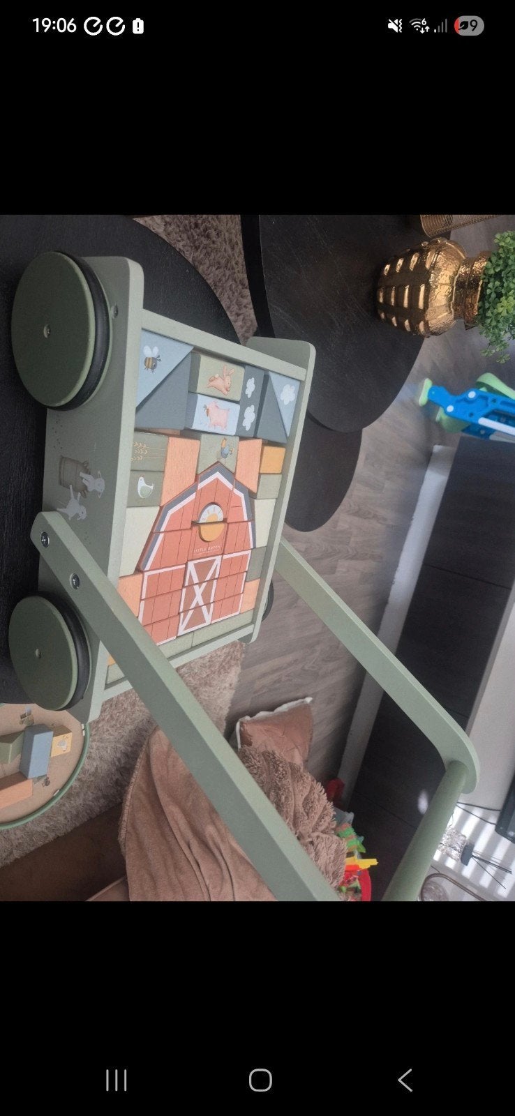 Little Dutch Houten Loopwagen met Blokken Boerderij, Kinderen en Baby's, Ophalen