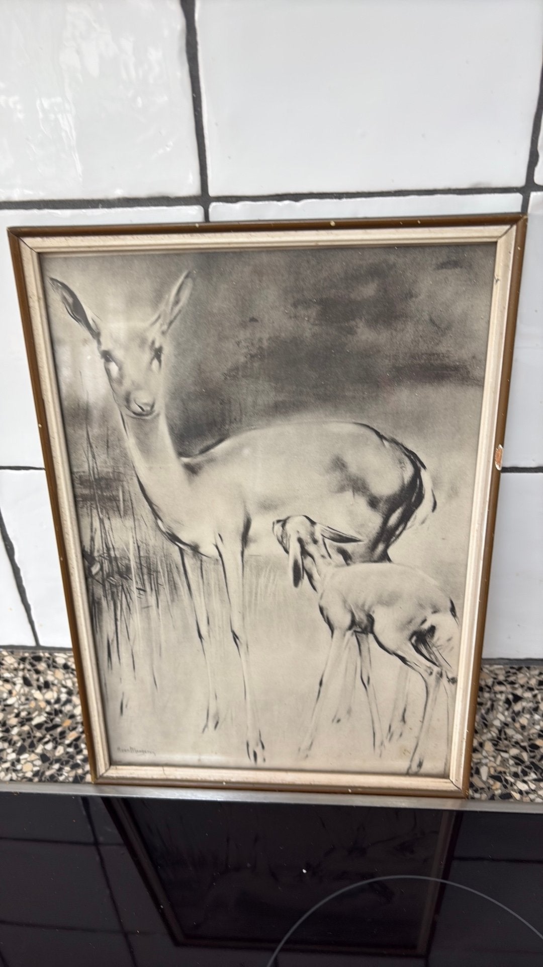 HAN VAN MEEGEREN HERTJE MET JONG, Ophalen of Verzenden
