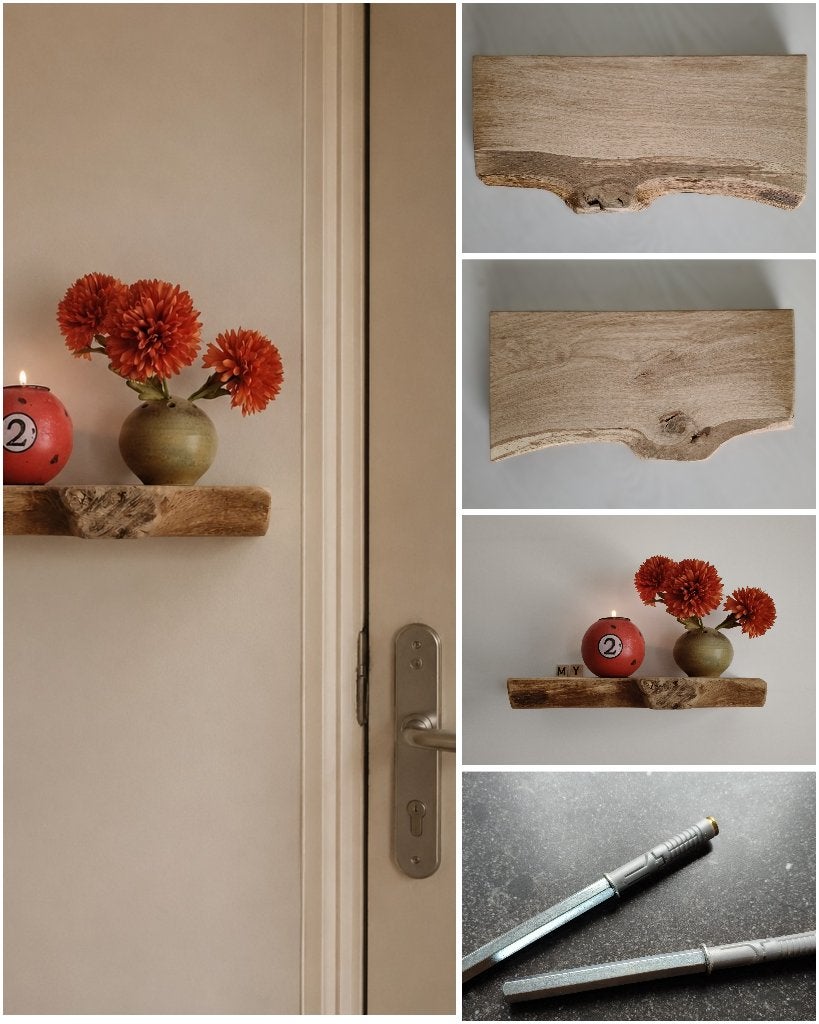 Massief eiken houten wandplank zwevend schap 32cm #234, Houtatelier M.Y., Info@myhoutatelier.nl, Nieuw, Ophalen of Verzenden