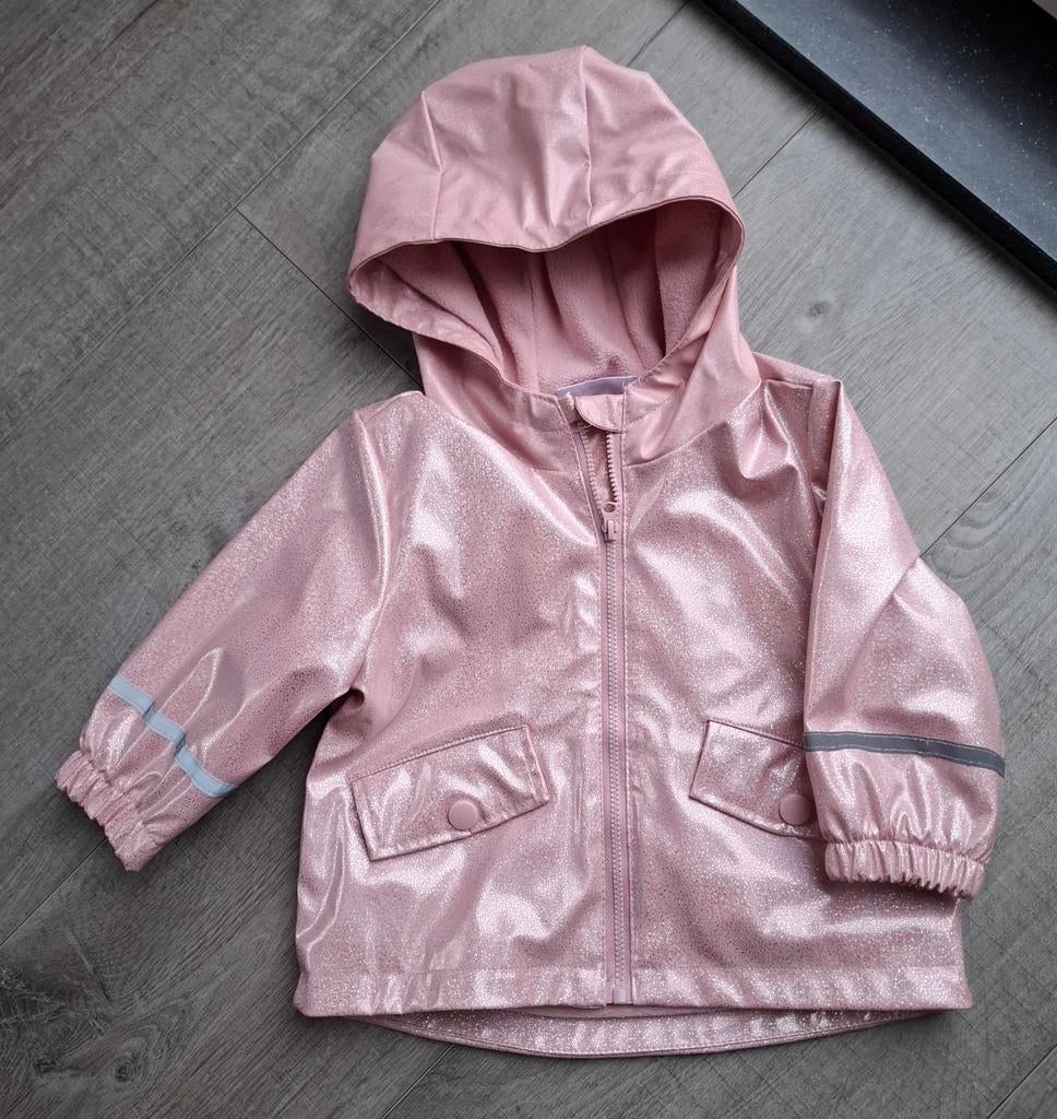 Roze glitter winter jas 74, Kinderen en Baby's, Babykleding | Maat 74, Zo goed als nieuw, Meisje, Jasje, Ophalen of Verzenden