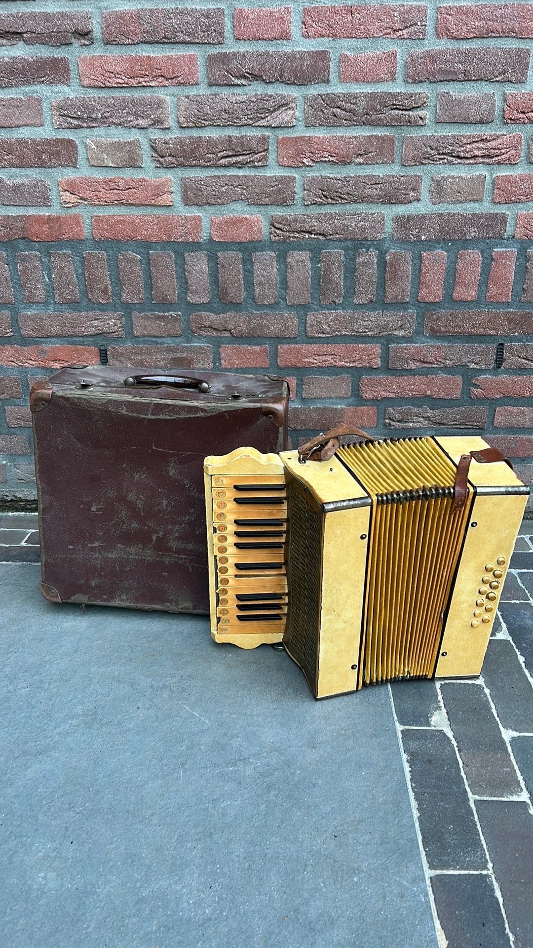 Vintage accordeon, Muziek en Instrumenten, Accordeons, Gebruikt, Overige formaten, Met koffer, Hohner