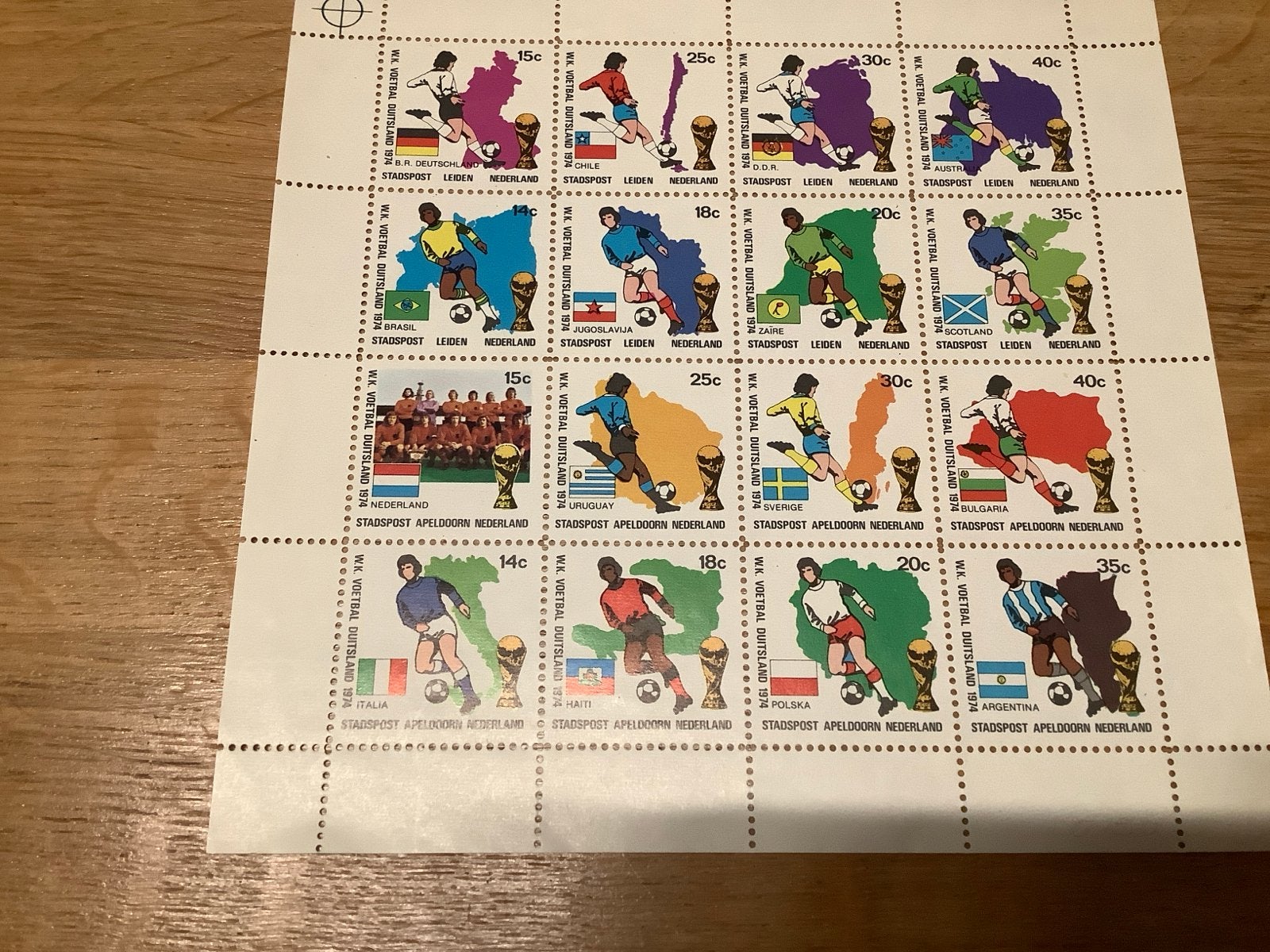 Stadspost Leiden WK Voetbal Duitsland 1974, Ophalen of Verzenden, Sport