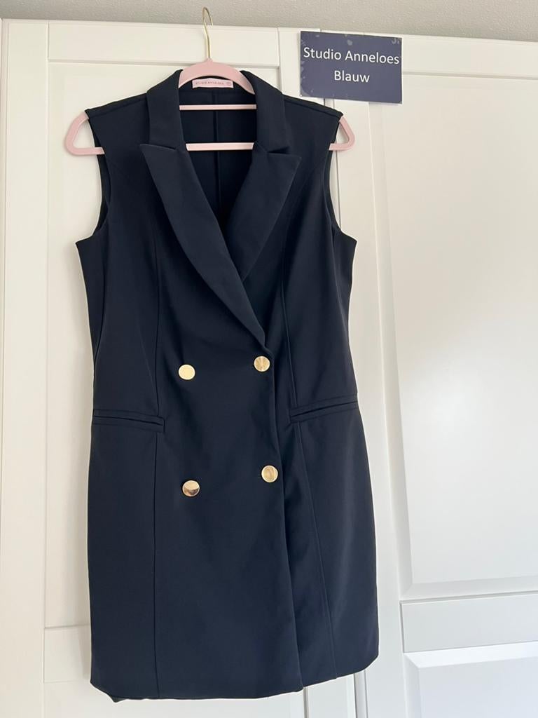 Studio anneloes jazzy bonded gilet blazer M donkerblauw, Maat 38/40 (M), Blauw, Ophalen of Verzenden, Zo goed als nieuw
