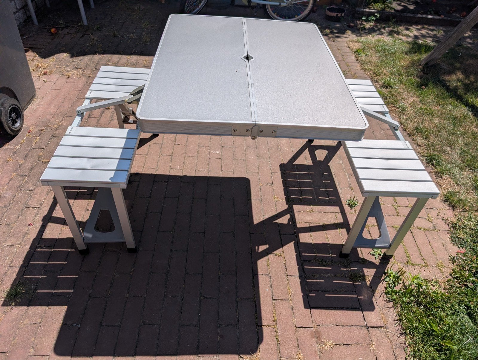 Opklap picknick kampeer tafel voor de camping, Ophalen, Gebruikt, Rechthoekig, Hout
