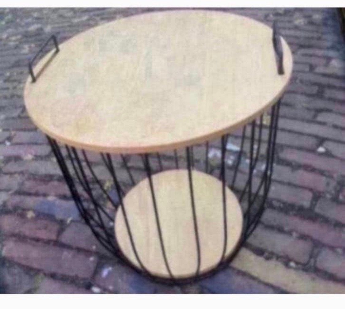 Bijzettafeltje mand, Minder dan 55 cm, Gebruikt, Rond, Ophalen