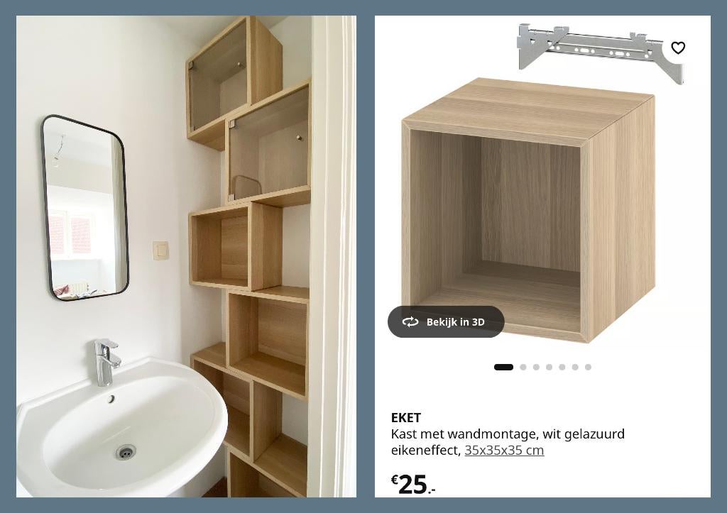 EKET wandkastjes Ikea, 6 stuks, Huis en Inrichting, Kasten | Wandmeubels, Ophalen, Overige materialen, Met deur(en), Zo goed als nieuw